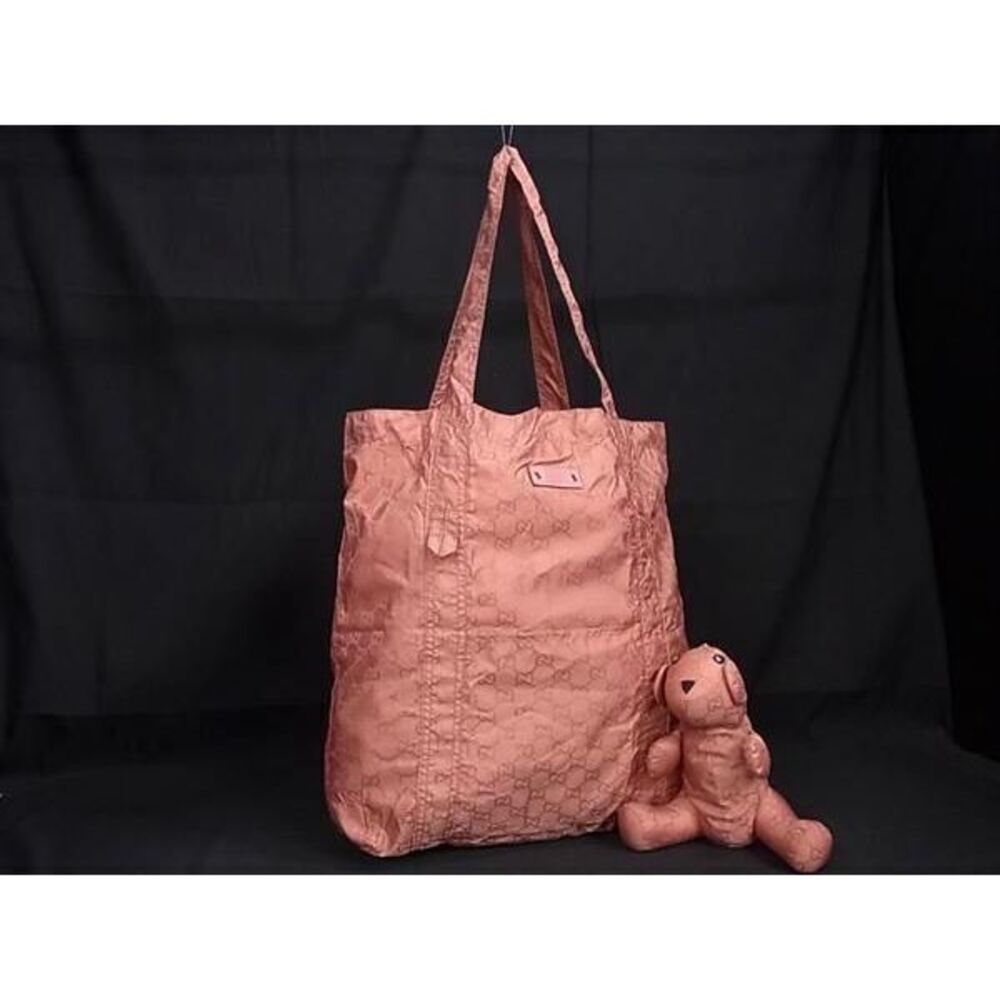 GUCCI GG Bear Handbag Tote Bag Eco Charm Pink